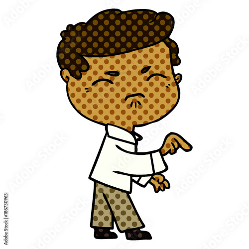 cartoon annoyed man pointing finger