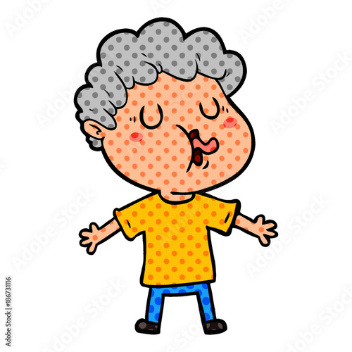 cartoon man singing