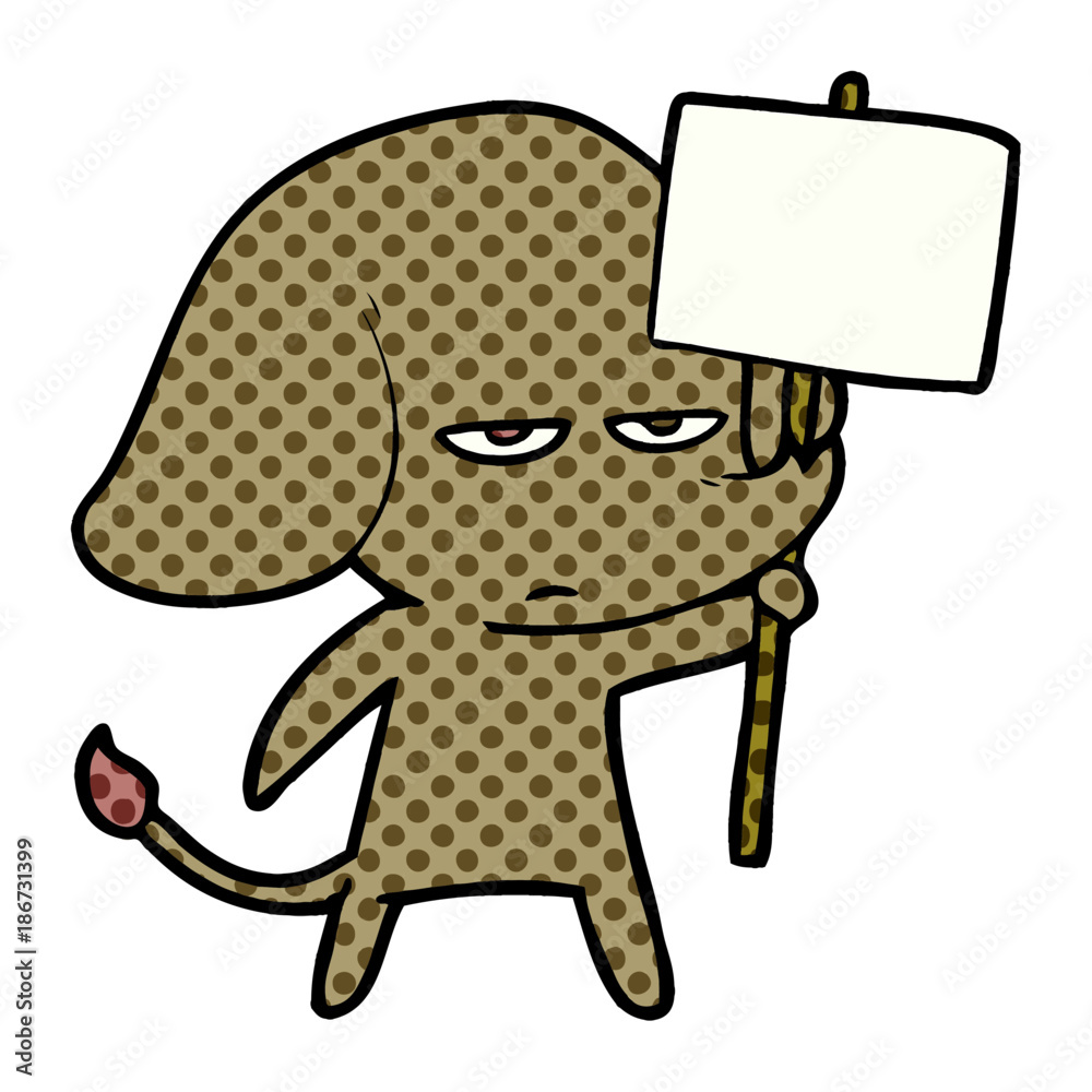 Obraz premium annoyed cartoon elephant