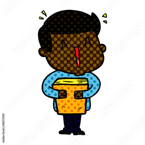 cartoon excited man