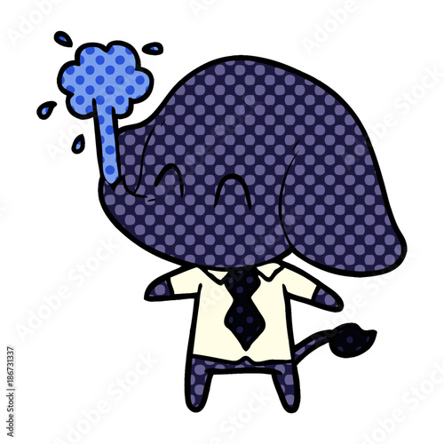 cute cartoon elephant spouting water