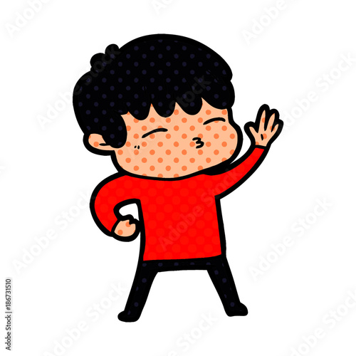 cartoon curious boy