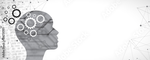 Artificial intelligence. Technology web background. Virtual concept