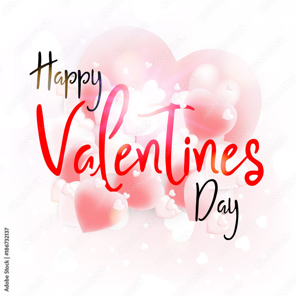 Valentines day banner with pink hearts. Poster for holiday and congratulations for loved ones. Vector illustration EPS 10 Valentines day banner with pink hearts. Poster for holiday and congratulations for loved ones. Vector illustration EPS 10