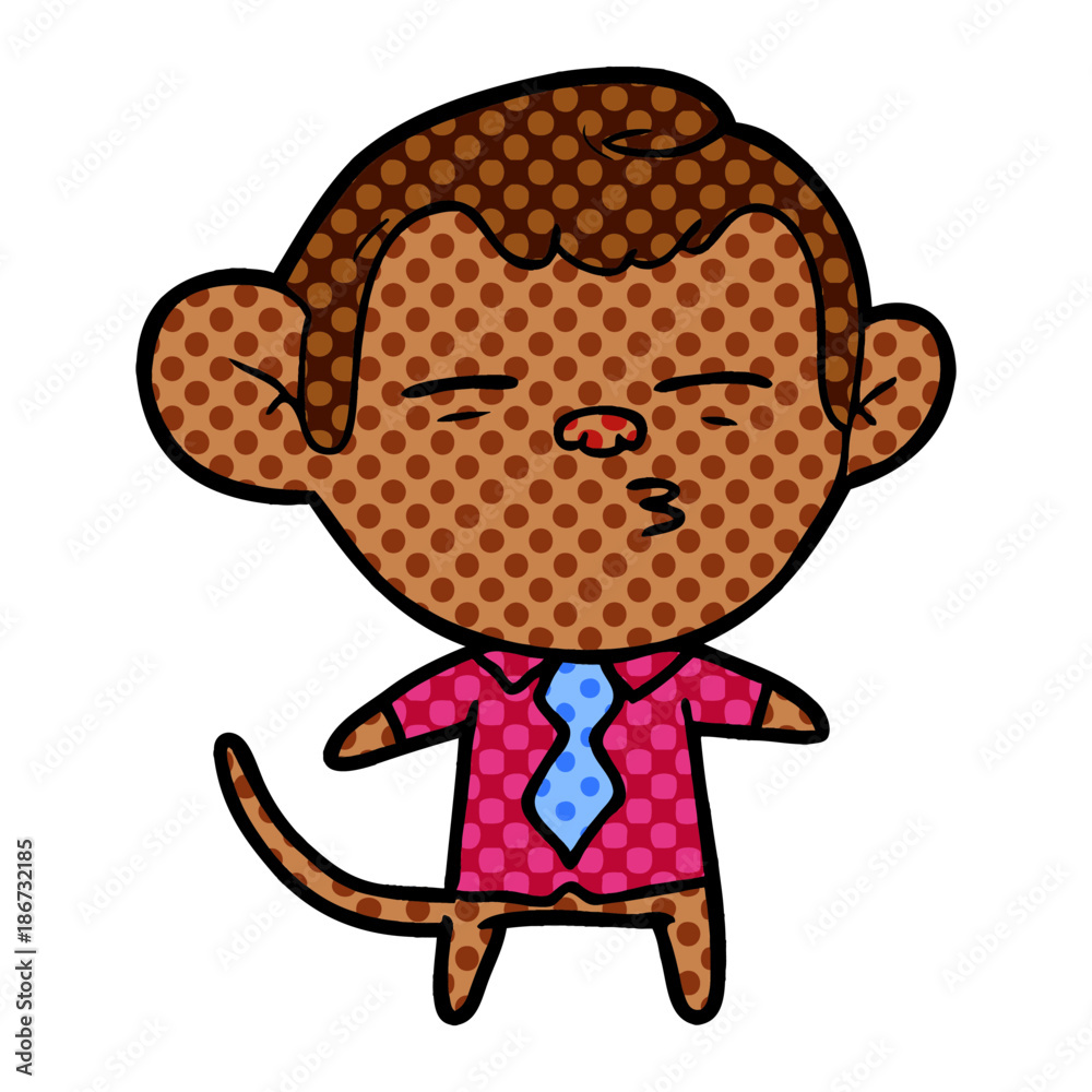 Fototapeta premium cartoon suspicious monkey