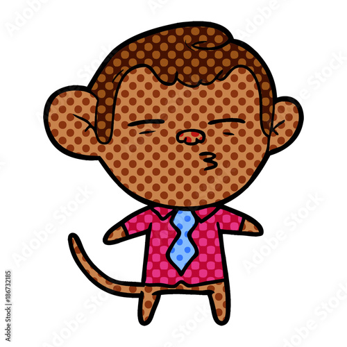 cartoon suspicious monkey
