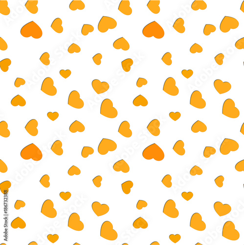 Seamless scattered hearts pattern. Valentines day vivid love background