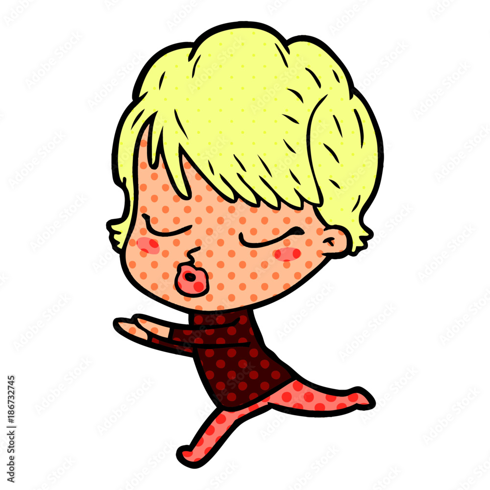 Fototapeta premium cartoon woman with eyes shut