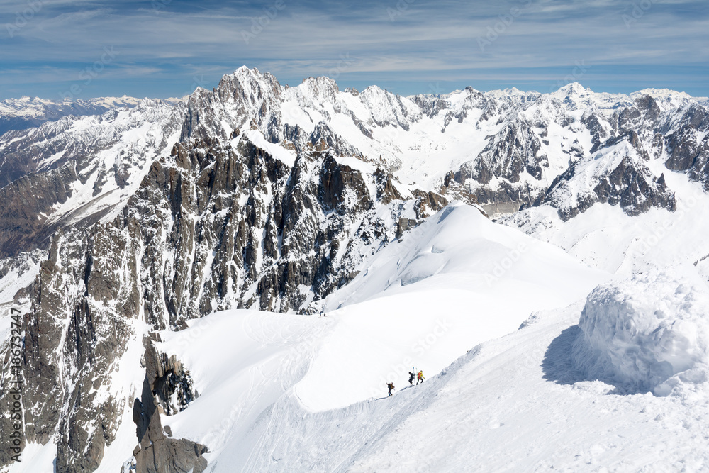 view on french alps above chamonix