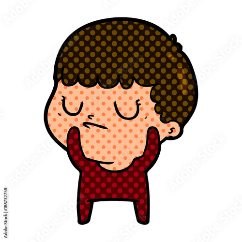 cartoon grumpy boy