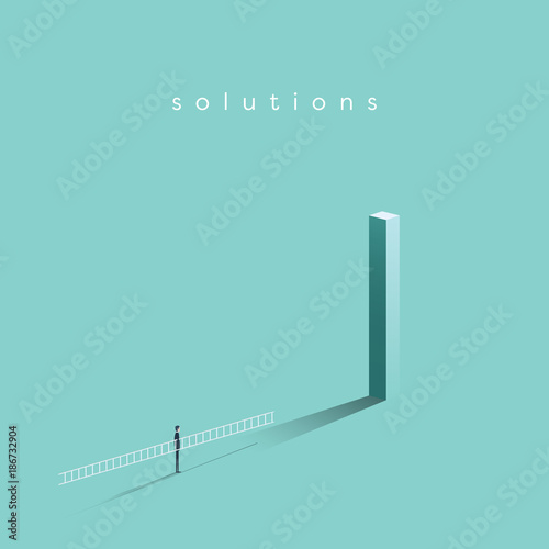 Business solution and creative idea vector concept. Symbol of achievement, success, motivation and ambition.