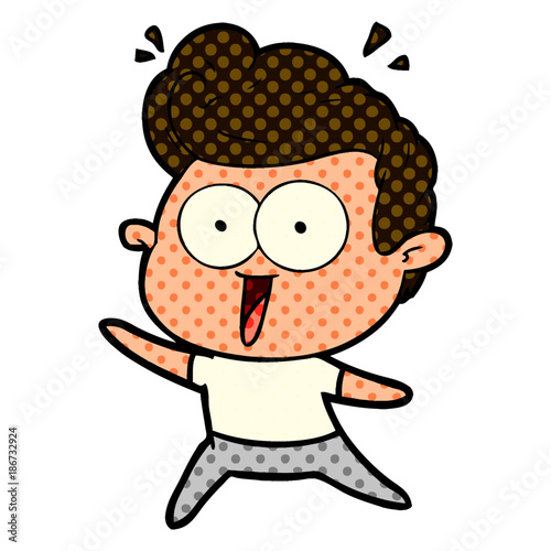 cartoon excited man