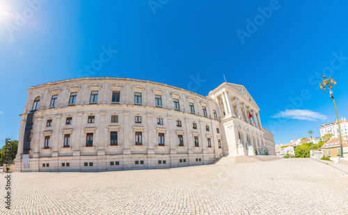 Obraz na płótnie Portugal, Lisbon, Front view of Assembleia da Republica (Portuguese Parliament) building w salonie