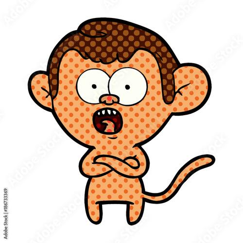 cartoon shocked monkey