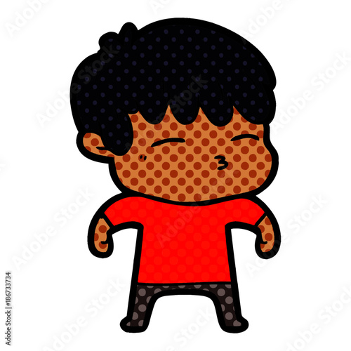 cartoon curious boy
