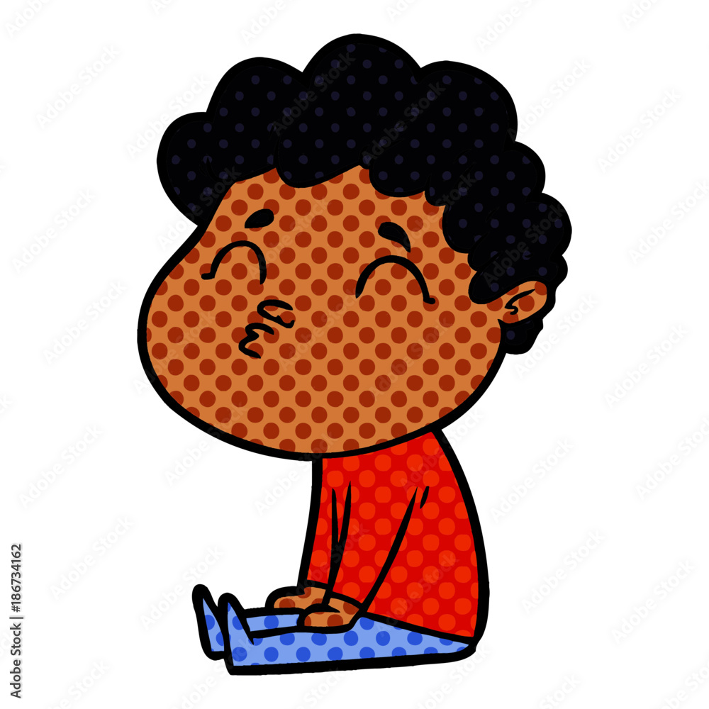 Obraz premium cartoon man pouting