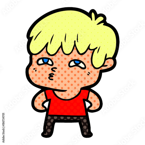 cartoon curious man