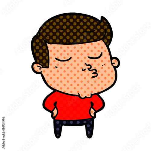 cartoon model guy pouting