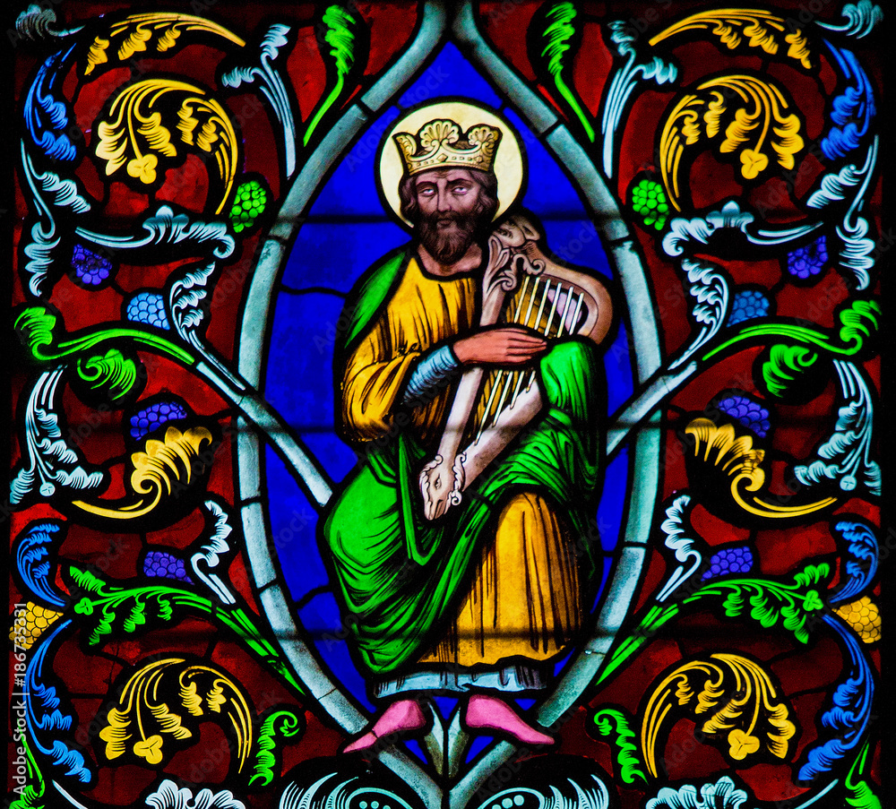 King David - Stained Glass in Bayeux