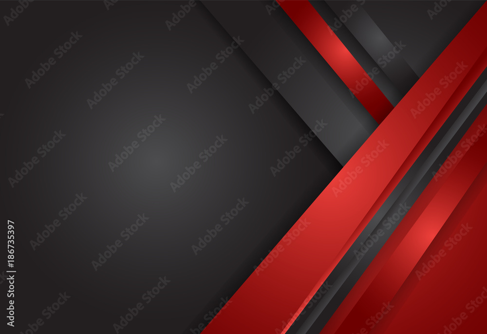 Red and Black abstract layer geometric background  for card, annual business report, poster template