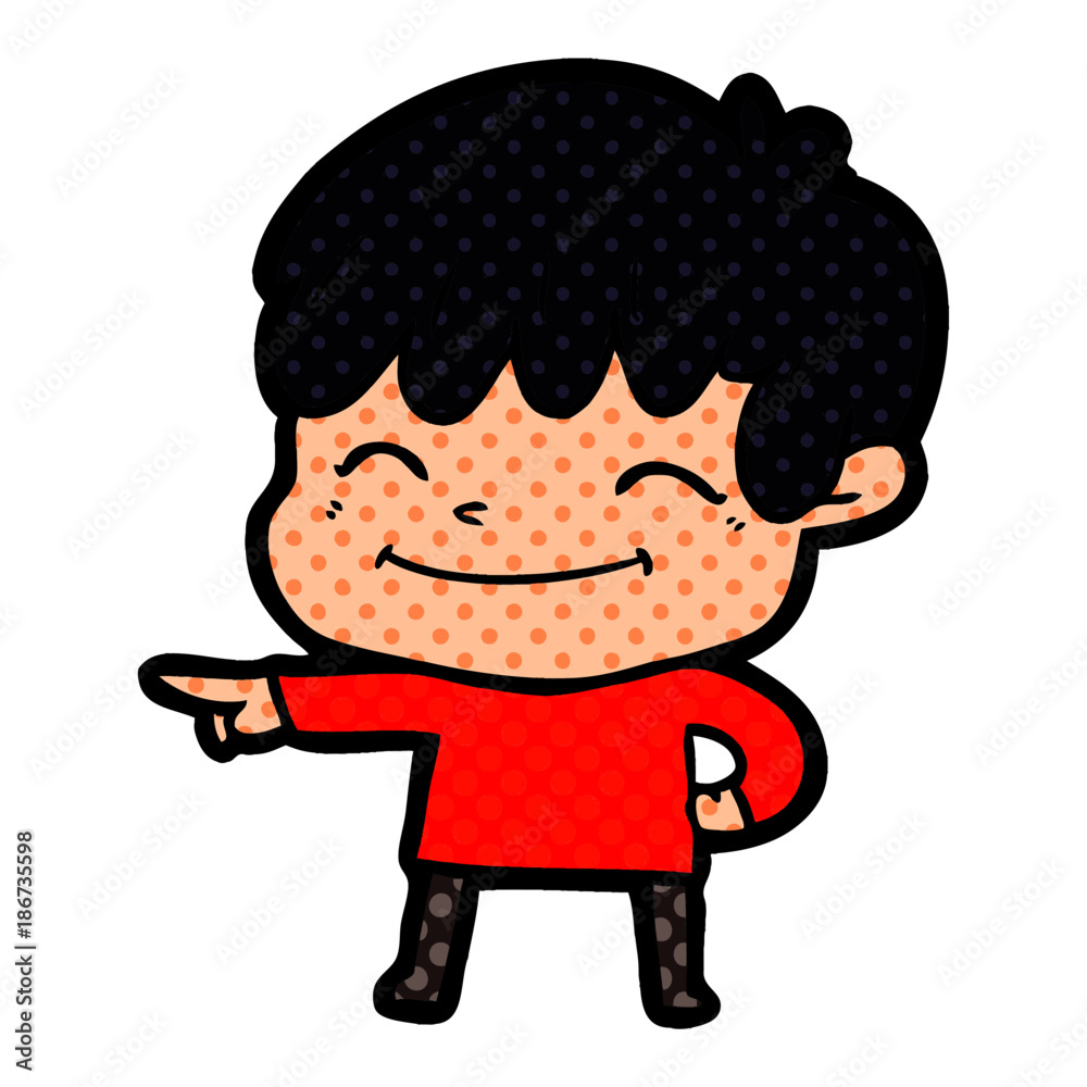 cartoon happy boy