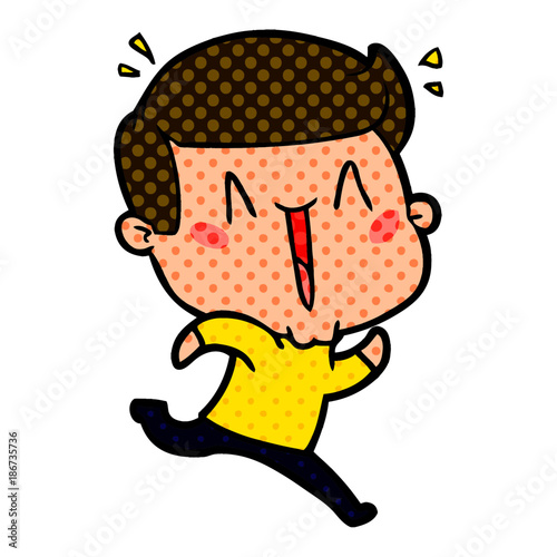 cartoon excited man