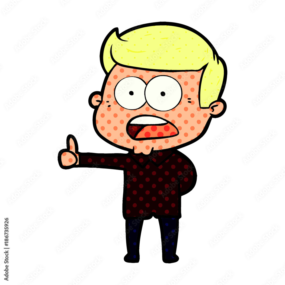 cartoon shocked man