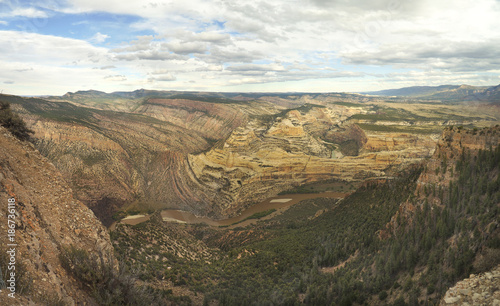 Panorama of the Canyon Formed by the Green River Dinosaur National Monument