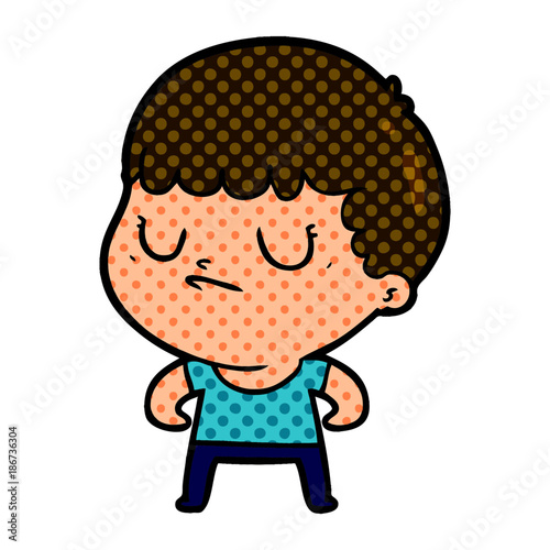 cartoon grumpy boy
