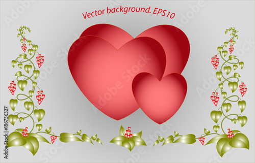 Decorative colorful floral hearts. EPS10 vector illustration