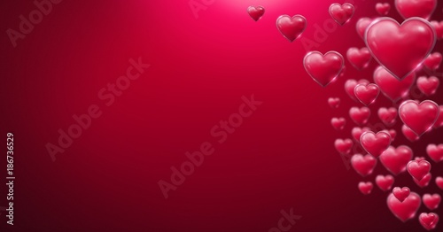 Shiny bubbly Valentines hearts