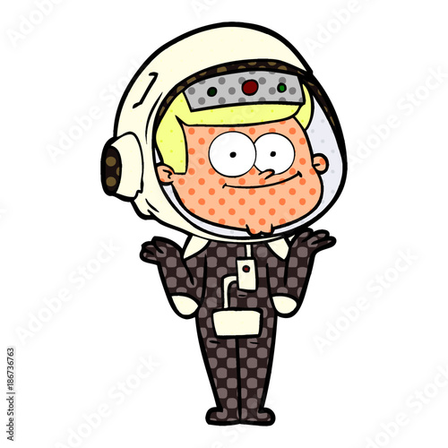 happy astronaut cartoon
