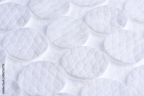 Fototapeta Naklejka Na Ścianę i Meble -  Group of cotton round cosmetic pads