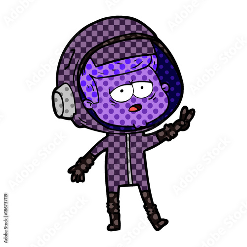 cartoon tired astronaut