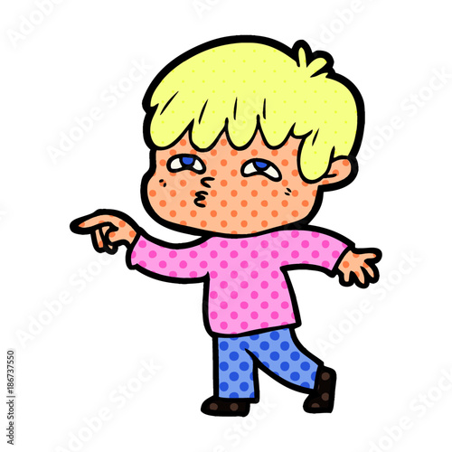cartoon curious man