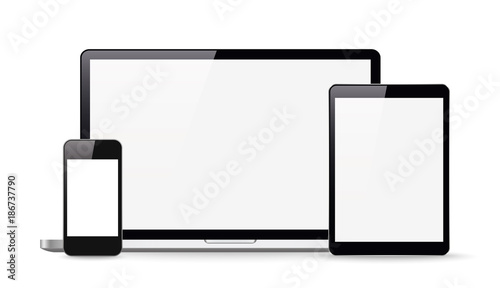 Set laptop, tablet pc, phone, smartphone