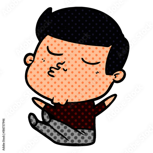 cartoon model guy pouting