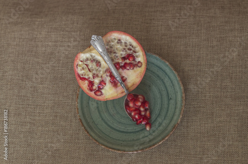 spoonful of pomegranate seeds