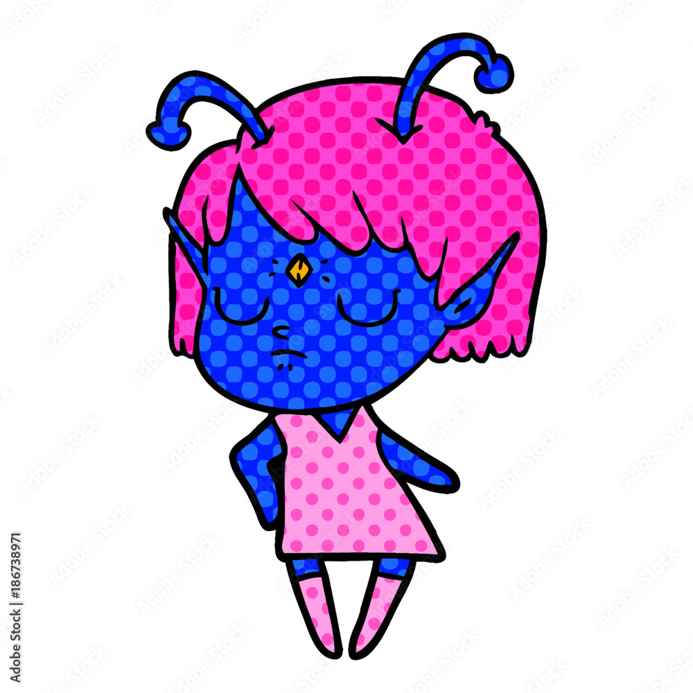 cartoon alien girl