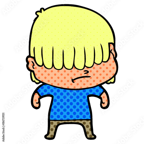 cartoon boy with untidy hair