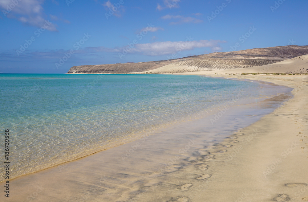 Sotavento Beach in Fuerteventura, Canary Islands, Spain