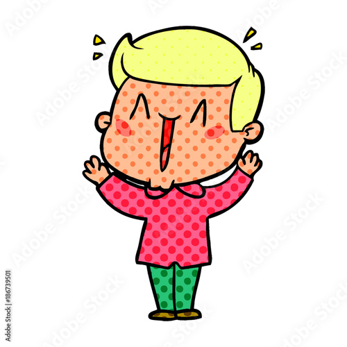 cartoon excited man