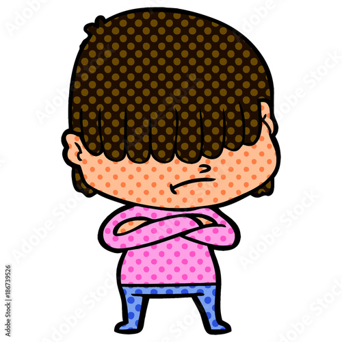 cartoon boy with untidy hair