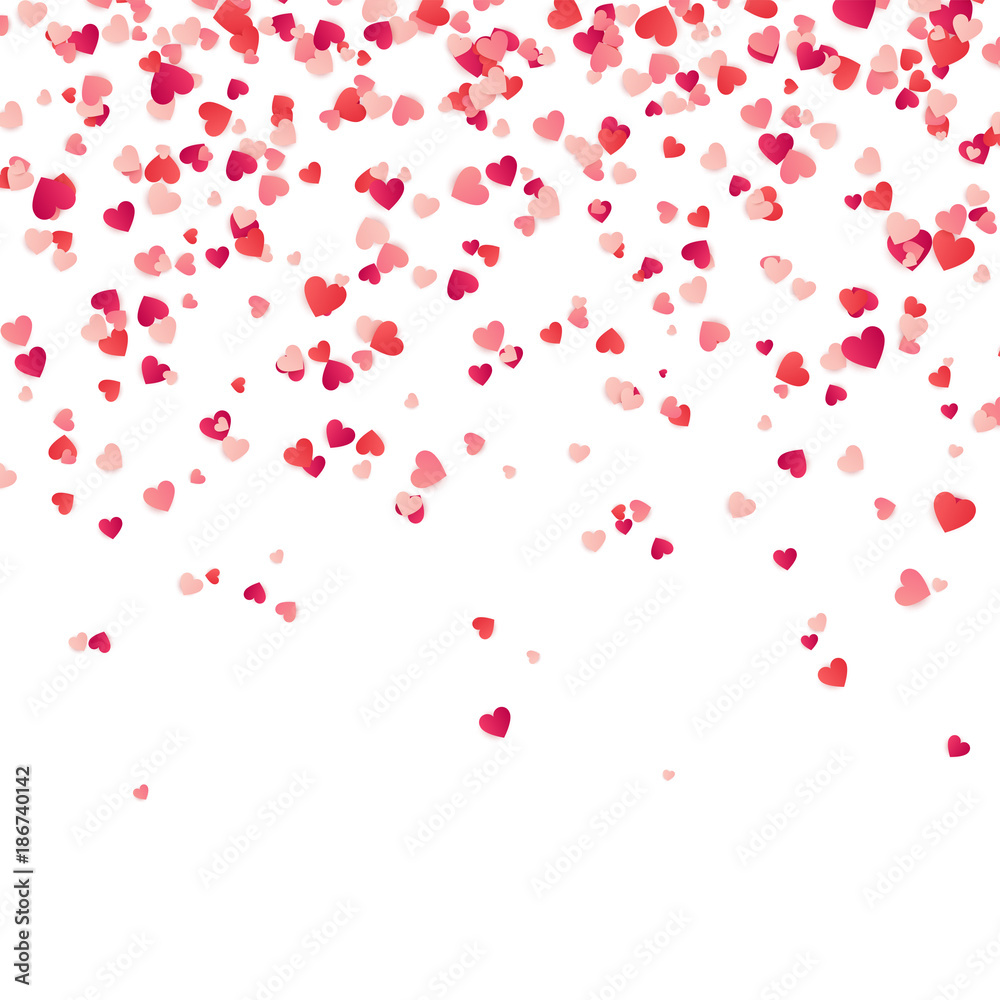 Heart Confetti Background Valentines Day Isolated Stock Vector (Royalty  Free) 790074286