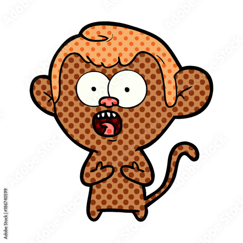 cartoon shocked monkey