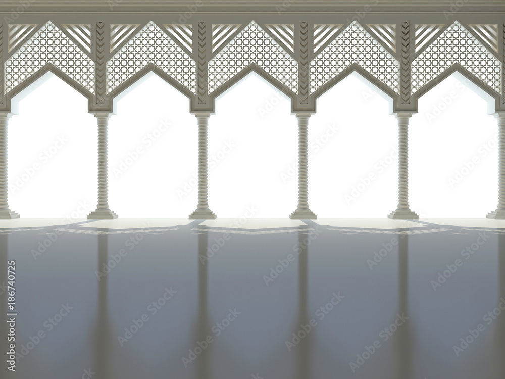 Fototapeta premium Beautiful colonnade. 3D render