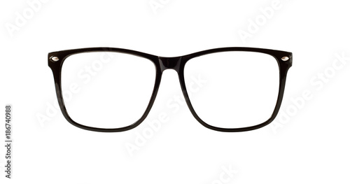 Black glasses isolated on white background,
