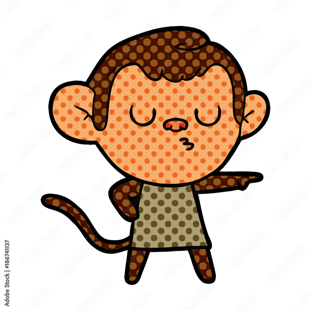 Obraz premium cartoon calm monkey
