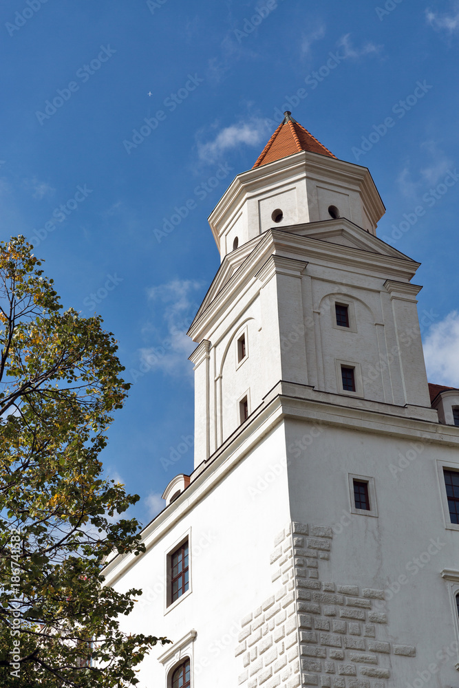 Medieval castle tower in Bratislava, Slovakia.