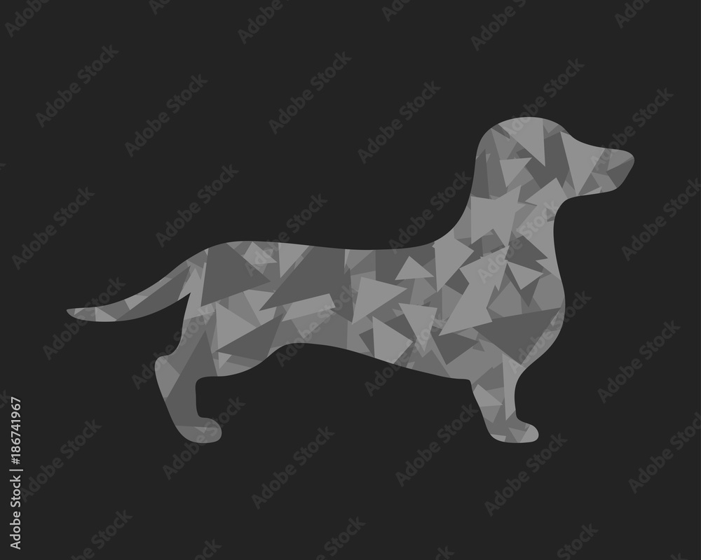 Abstract dog. Vector dog. Dog with triangles.